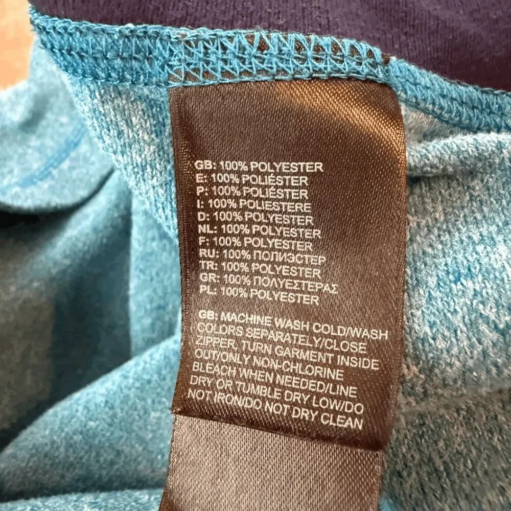The North Face Mens Colorblock Mock Neck Long Sleeve Pullover Sweater Blue Large
